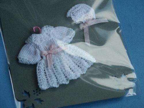 baby dress and bonnet set